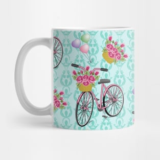 Floral Bicycle Pattern Mug